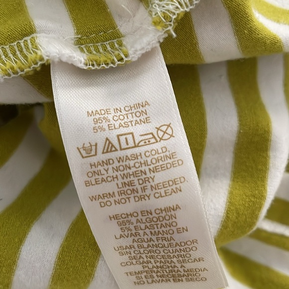 Kate Spade back bow Top size L 3/4 sleeves stretchy preppy cream green stripes - Picture 11 of 11